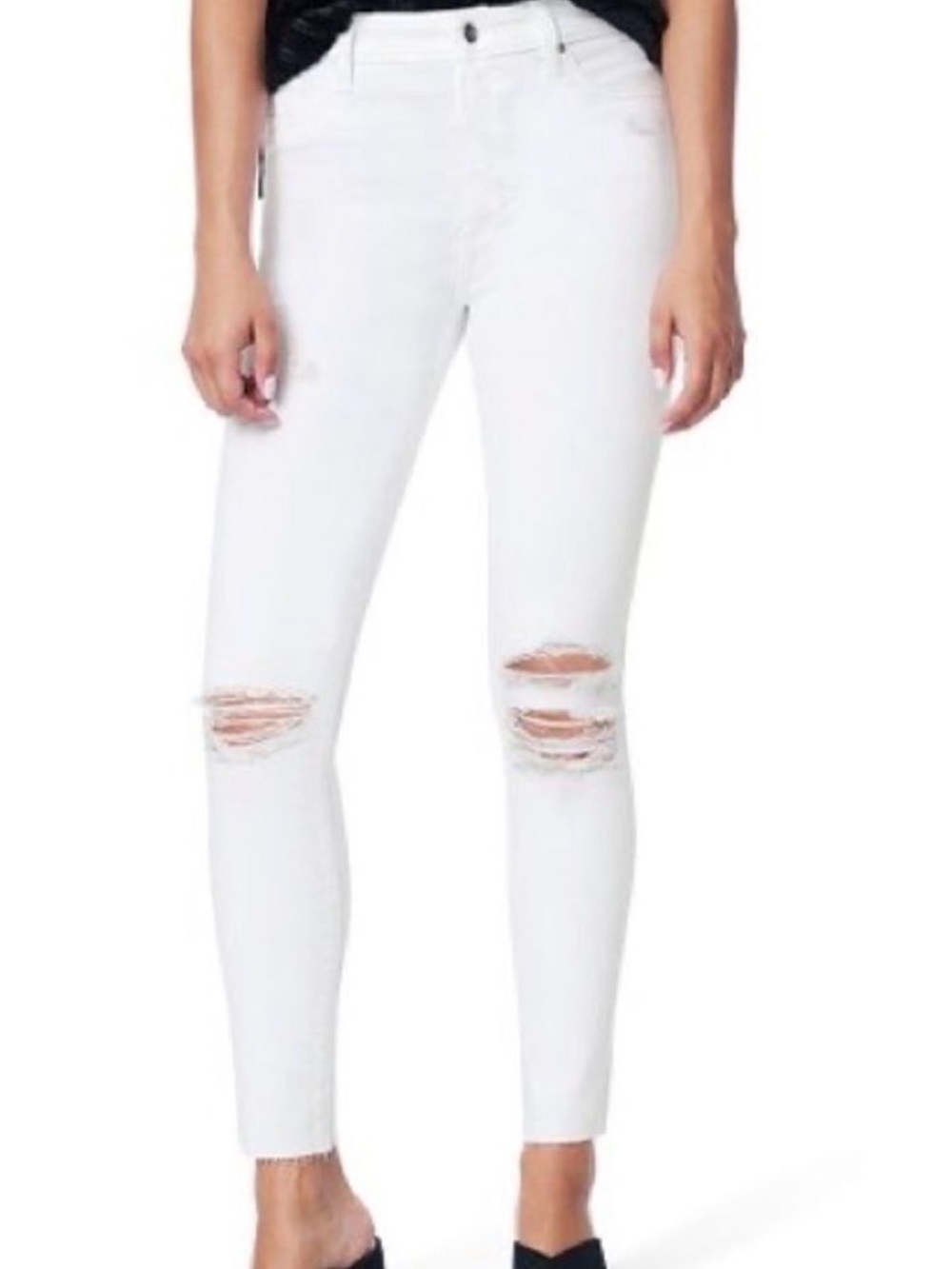 Joe's Jeans White Skinny Distressed Denim - Picture 5 of 5